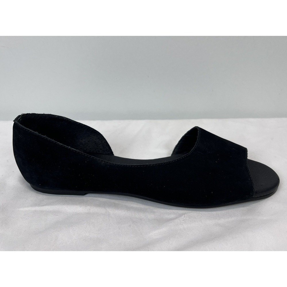 Womens Pure Jill Black Flats Shoes Sz 8.5 VGUC Open Toe